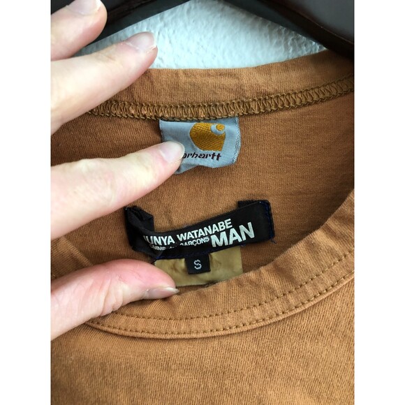 Junya Watanabe Man x Carhartt Long Sleeve Tee Dark Beige/ White Size S - Picture 8 of 9